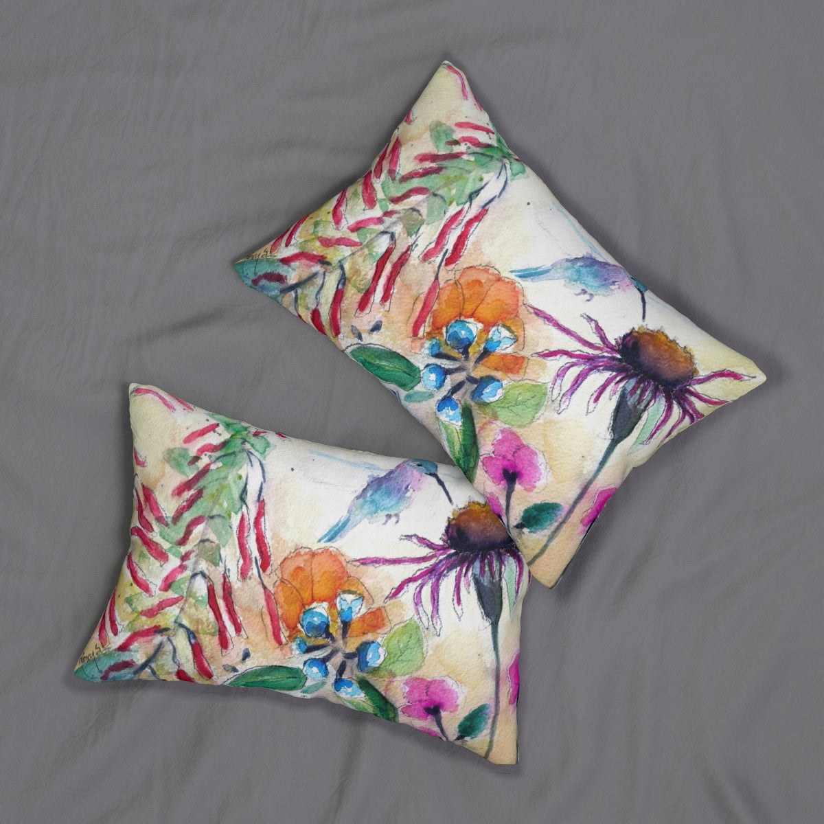 Almohada lumbar Jardín del colibrí