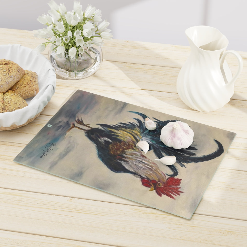 Tabla de cortar de vidrio Boss Rooster