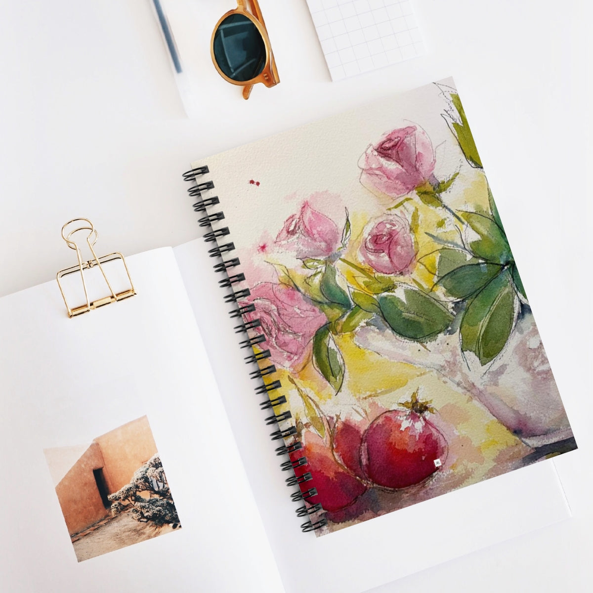 Roses and Pomegranates Spiral Notebook