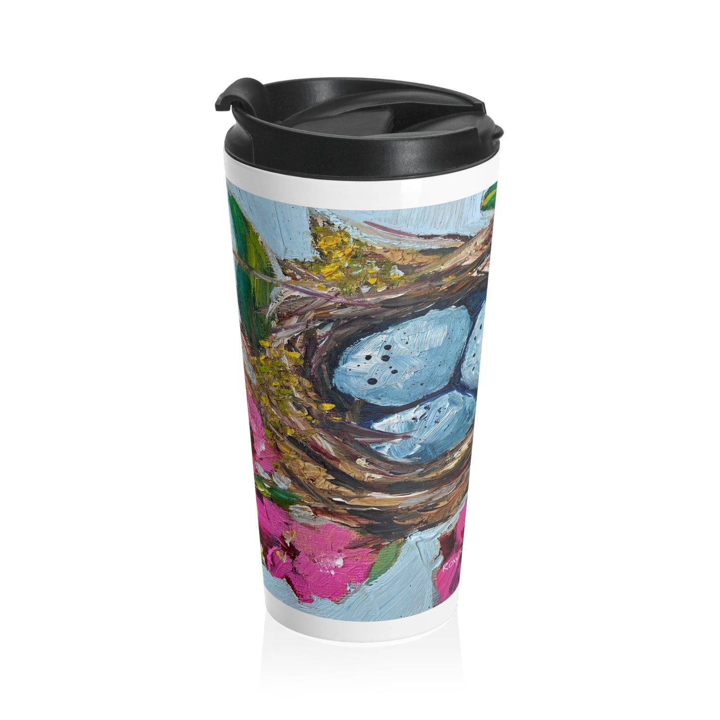 Robin Eggs in a Nest Stainless Steel Travel Mug