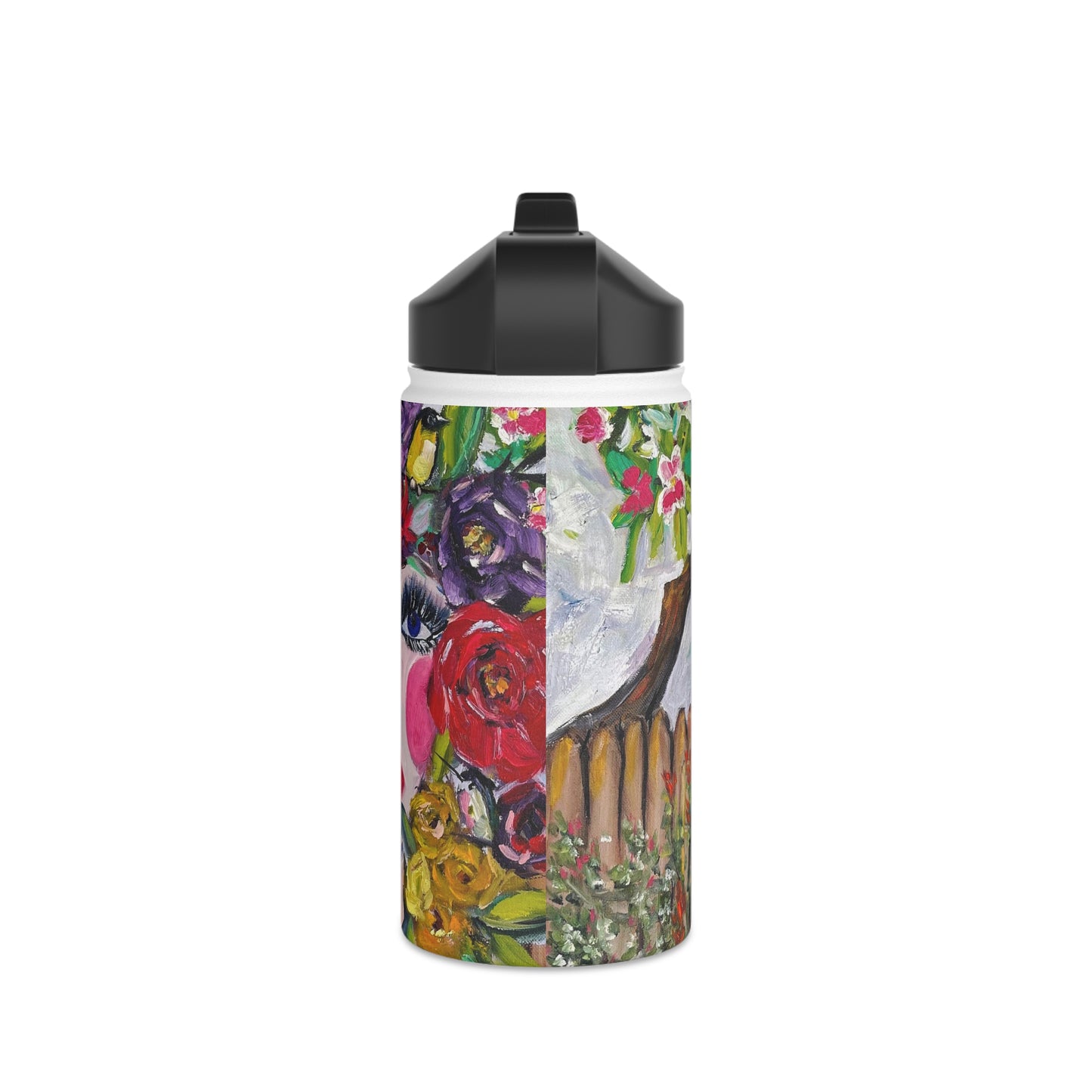 Birds and Blossoms Stainless Steel Water Bottle, Standard Lid