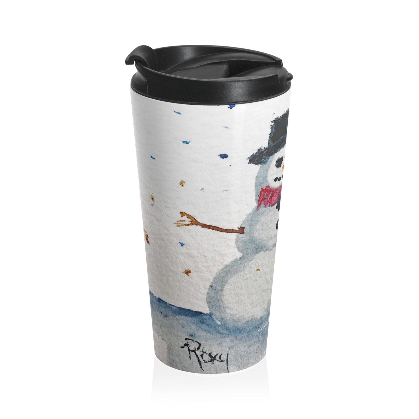 Merry Snowman Stainless Steel Travel Mug