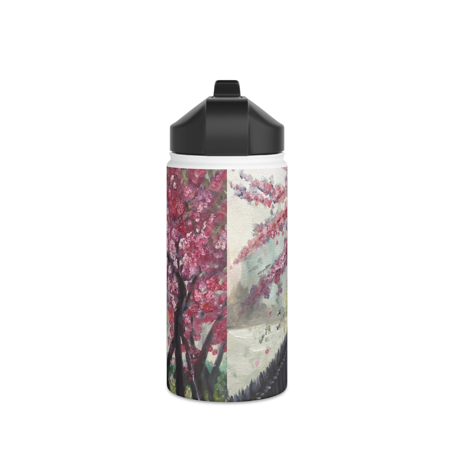 April in Paris Cherry Blossoms Stainless Steel Water Bottle, Standard Lid