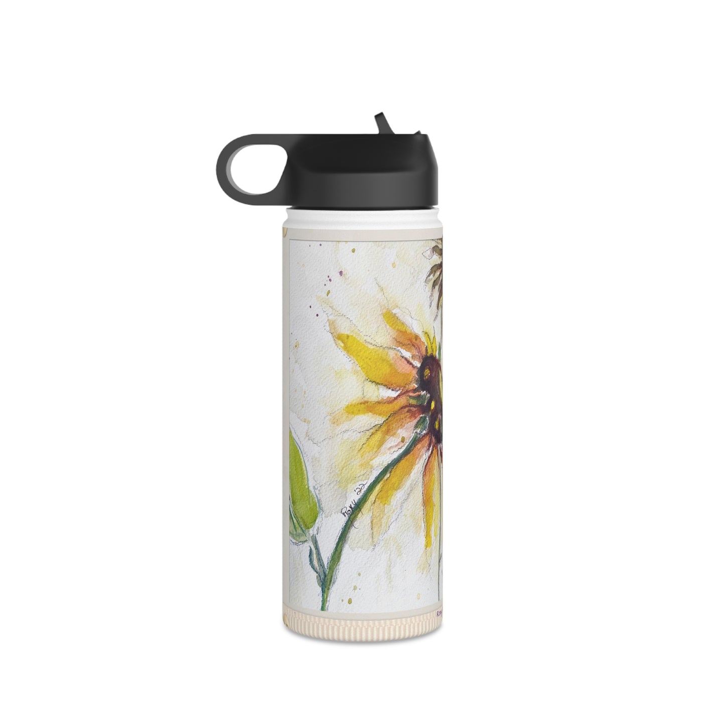 Autumn Sunflowers Stainless Steel Water Bottle, Standard Lid