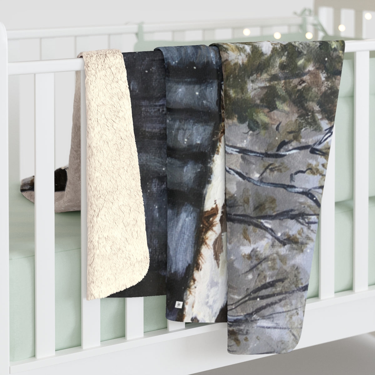 Temecula Snow (Rose Haven Garden) Sherpa Fleece Blanket