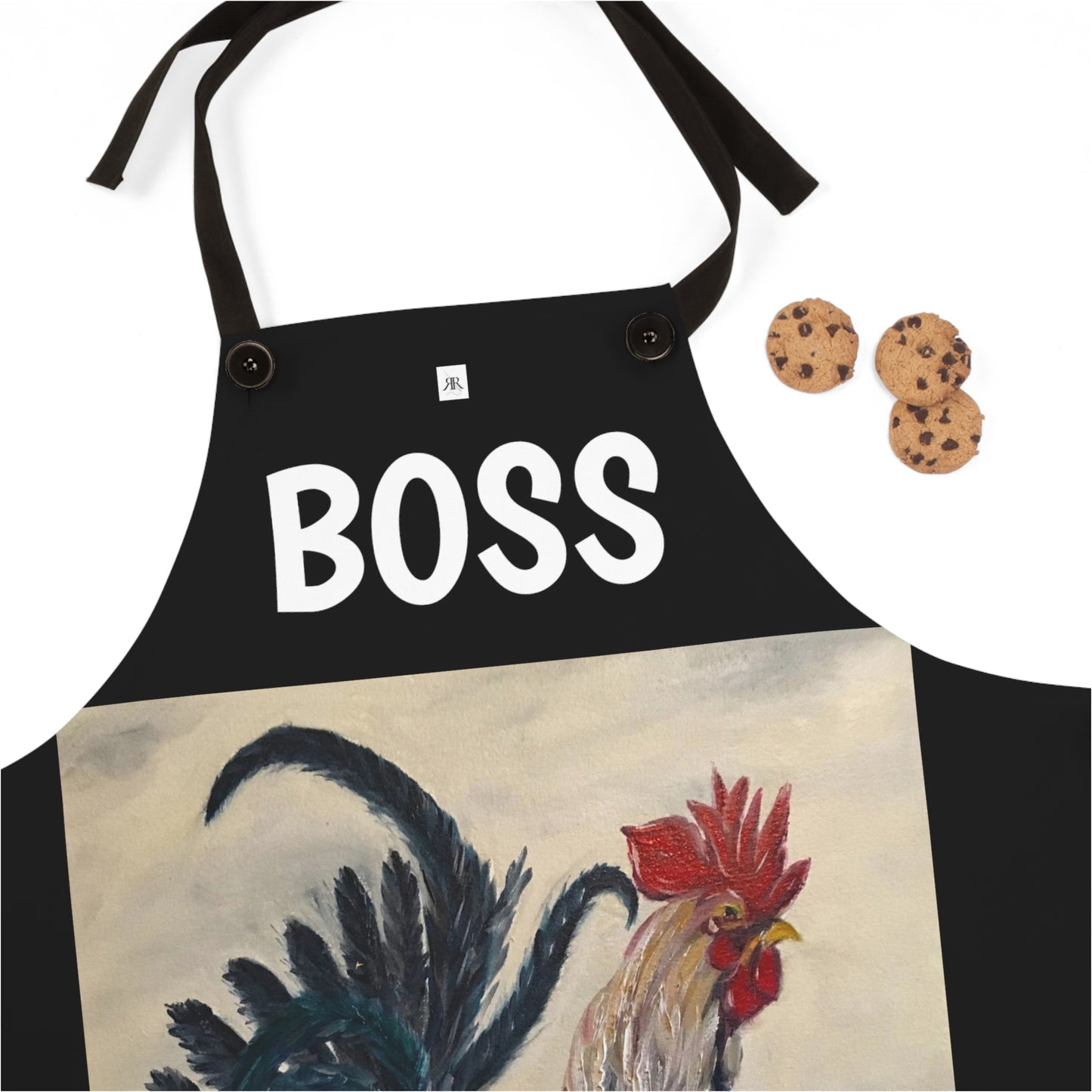 BOSS  Rooster   on black cooking Apron- Fathers Day Gift