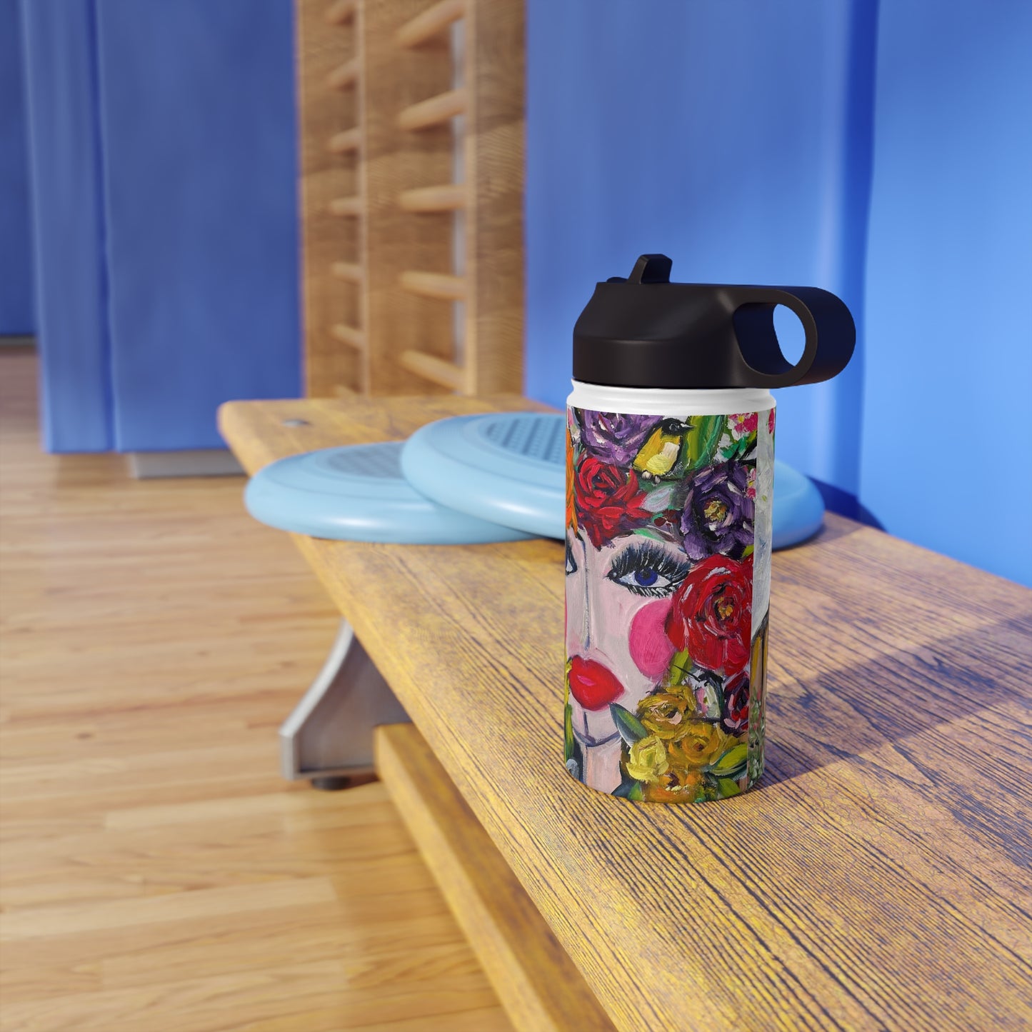 Birds and Blossoms Stainless Steel Water Bottle, Standard Lid