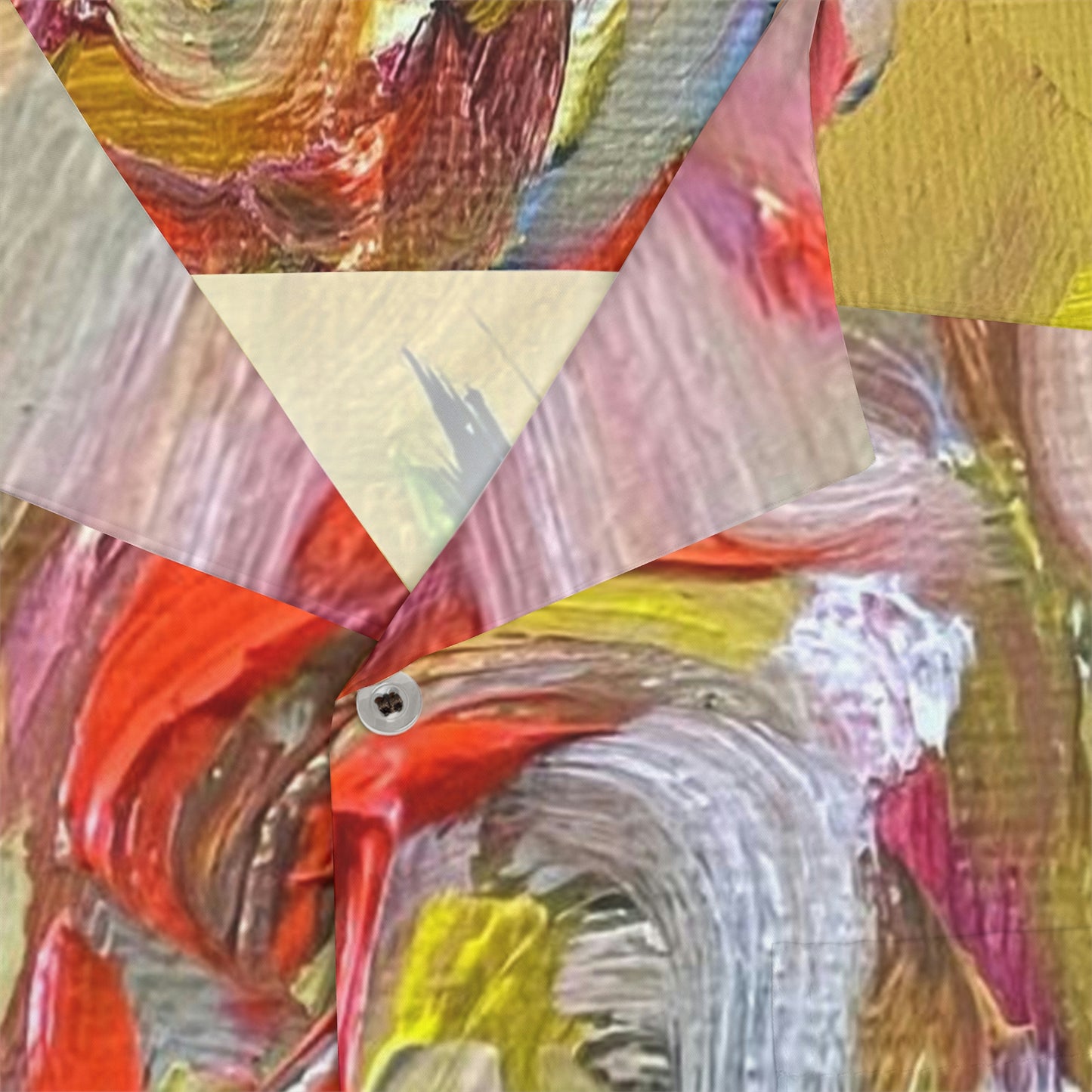 Chemise hawaïenne pour hommes, Roses jaunes orange, peinture à l'huile originale, fleurs