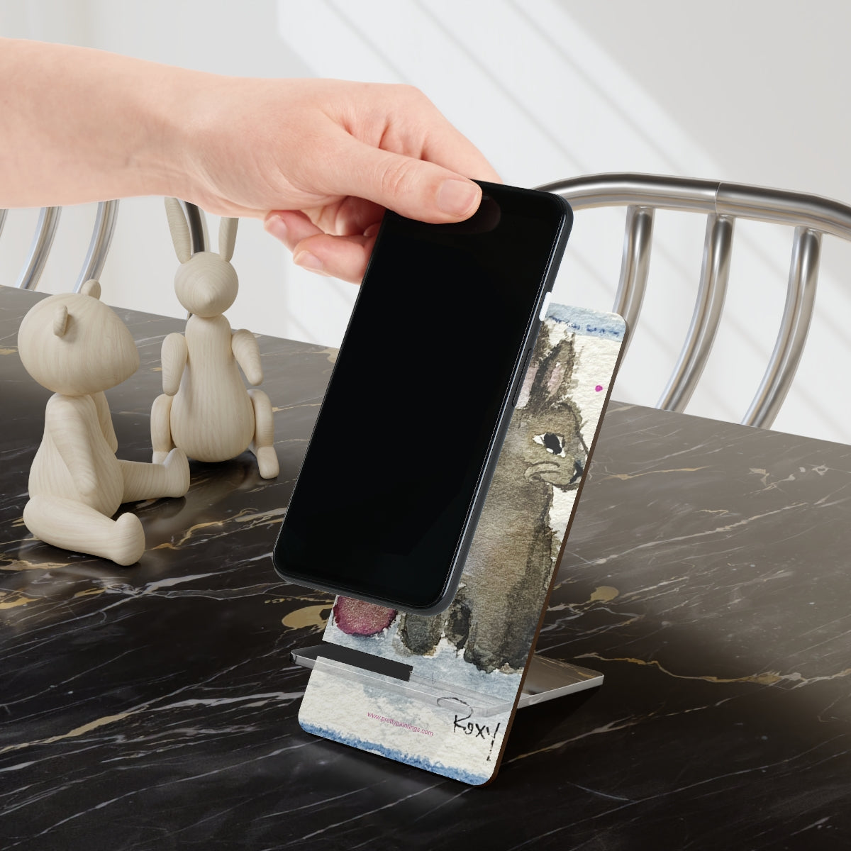 Soporte para teléfono celular Drunk Bunny #1 (Conejito y botella)