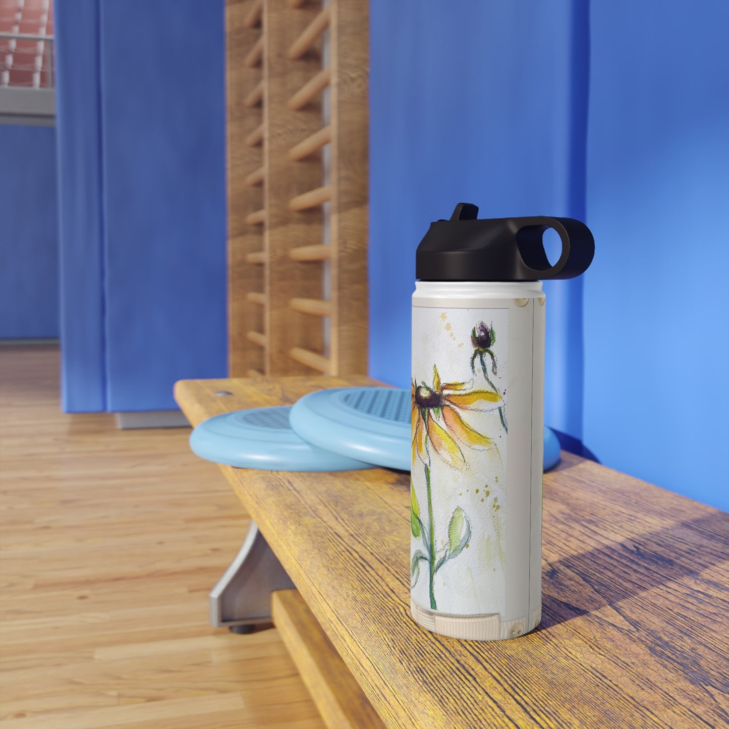 Autumn Sunflowers Stainless Steel Water Bottle, Standard Lid