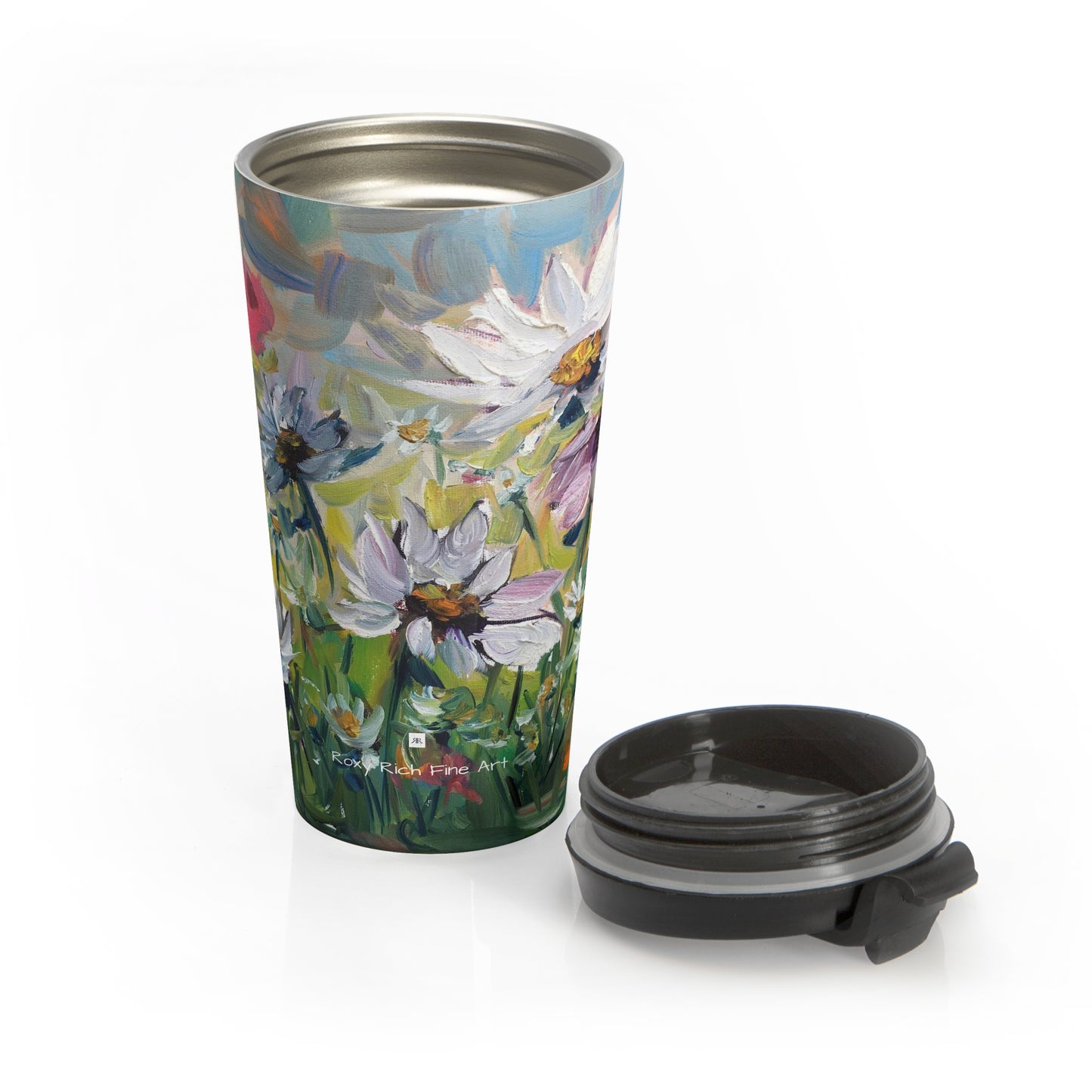 Tasse de voyage en acier inoxydable Daisy Garden