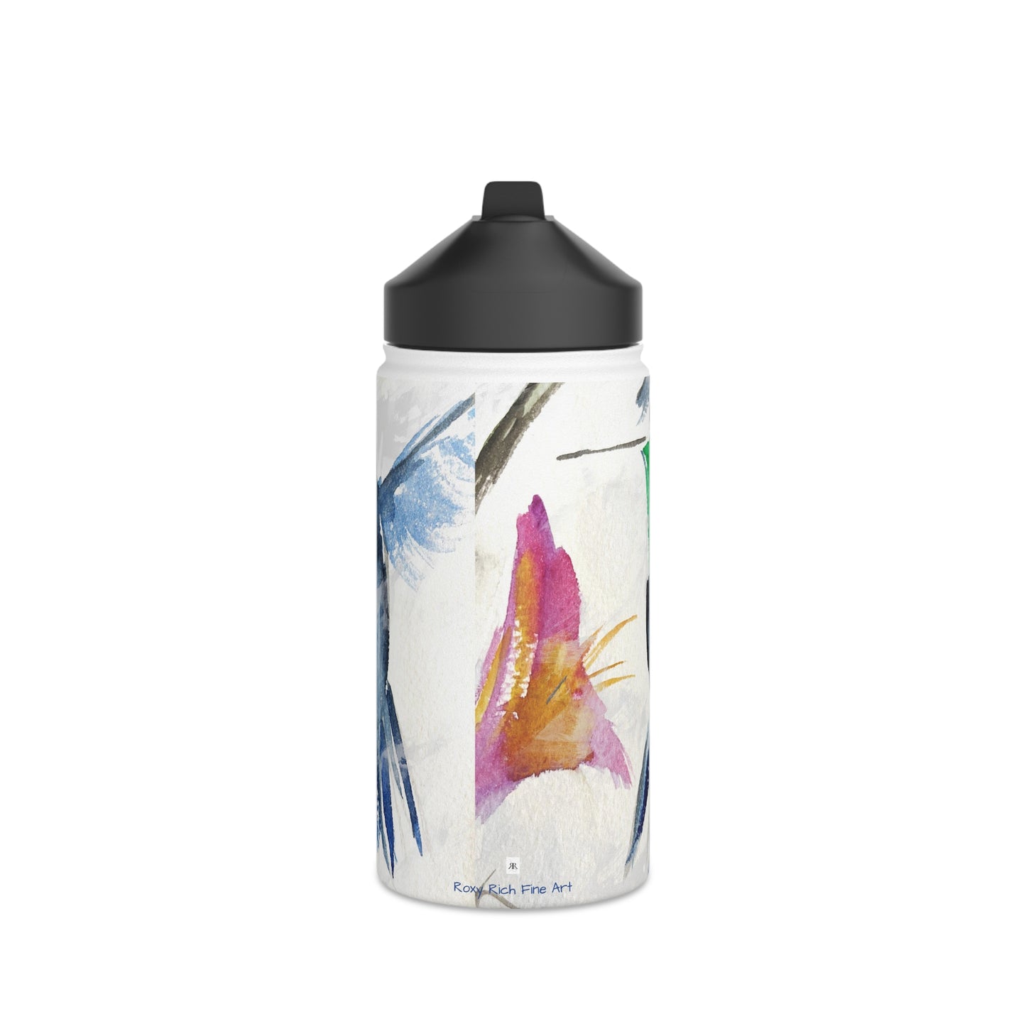 Bouteille d'eau en acier inoxydable Floaty Hummingbird, couvercle standard