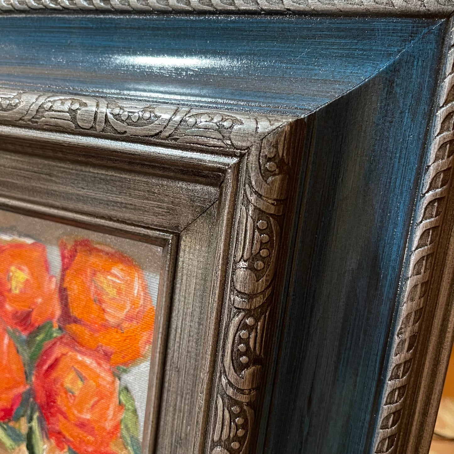 Orange Roses-Original Oil Painting Framed