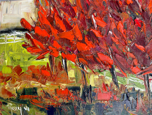 Maple Tree Landscape-Original Oil Painting Framed