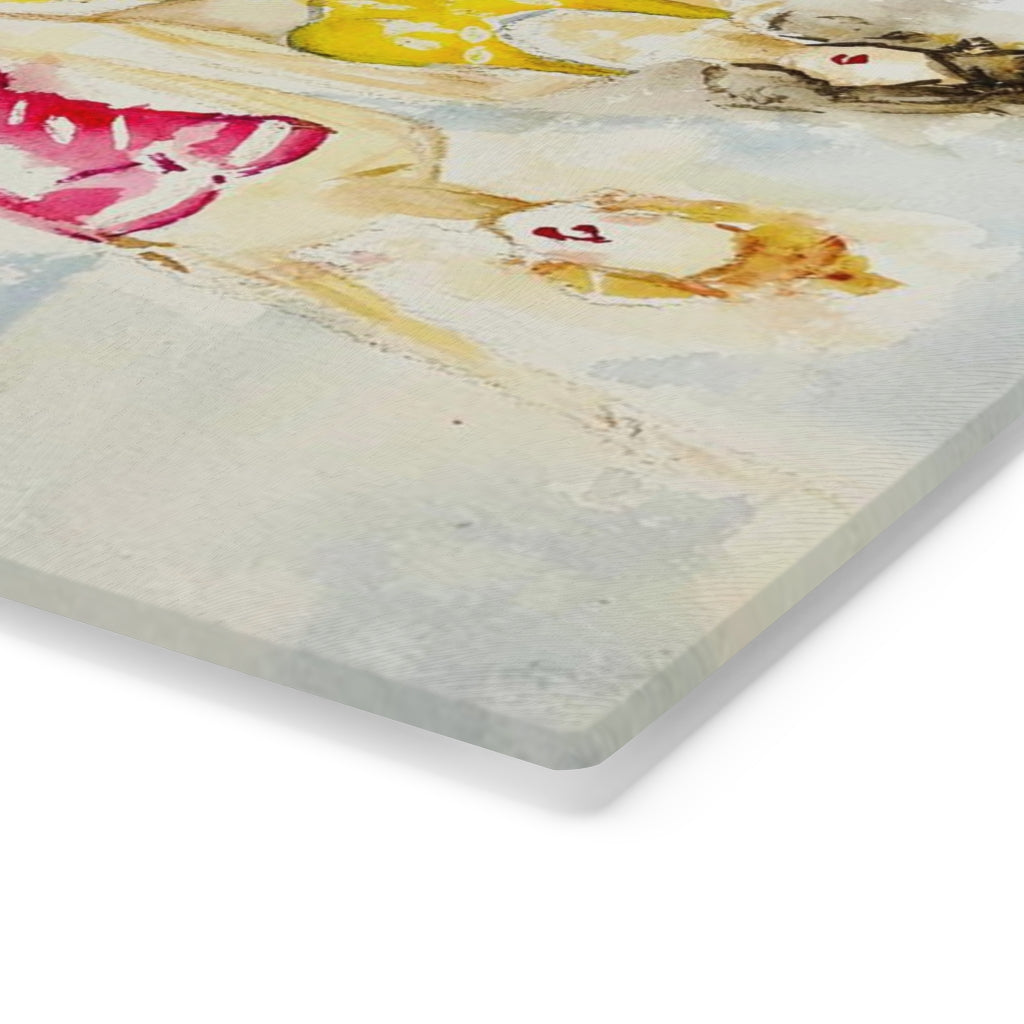 Tabla de cortar de vidrio Back in the Day Beach Babes