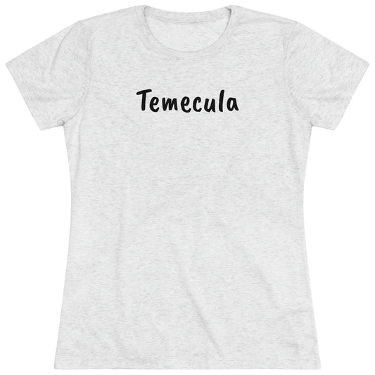 Summer Grapes (image on back) Temecula Women's fitted Triblend Tee  tee shirt