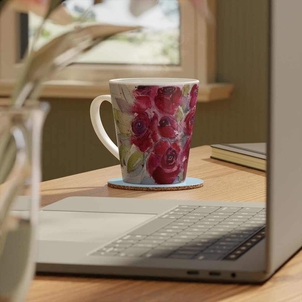 Red Roses Latte Mug, 12oz