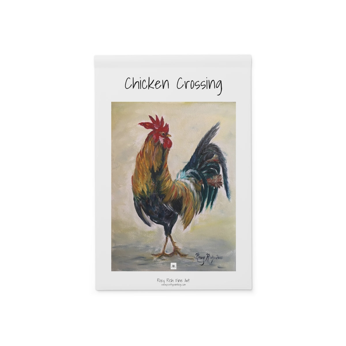 Chicken Crossing Rooster  Garden or Chicken coup Banner