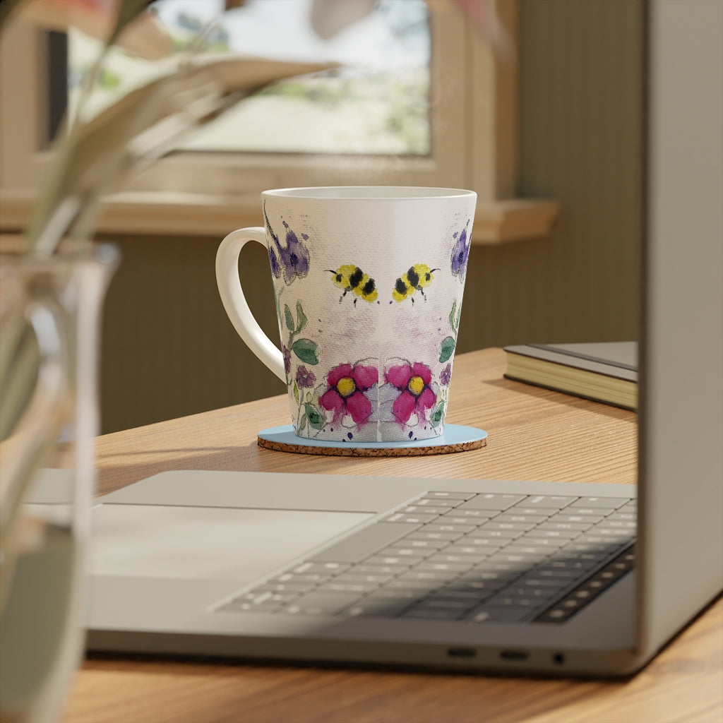 Taza de café con leche Fat Fluffy Bumble Bee, 12 oz