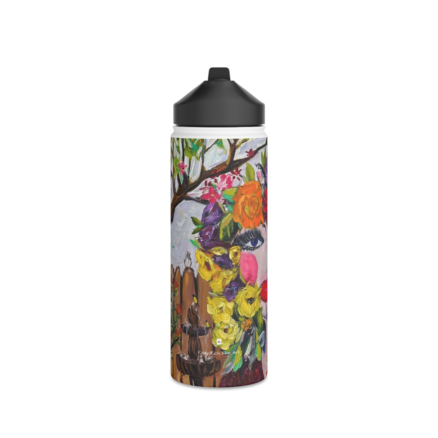 Birds and Blossoms Stainless Steel Water Bottle, Standard Lid
