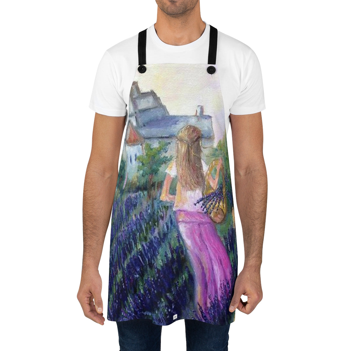 Chica en un campo de lavanda Delantal