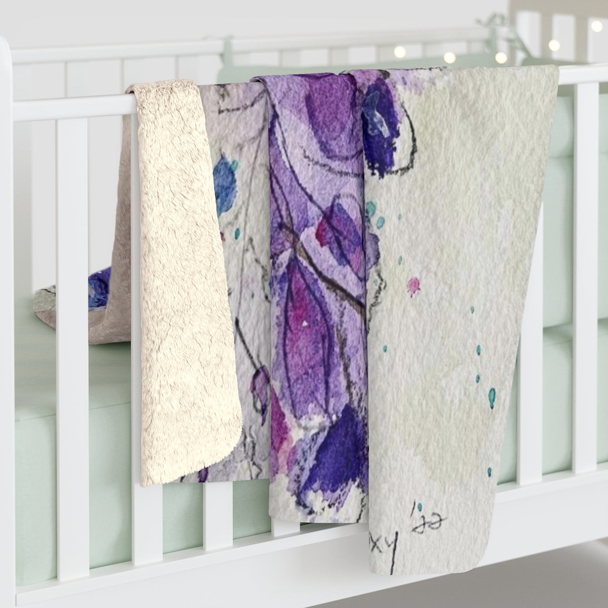 Manta polar Sherpa de glicina morada