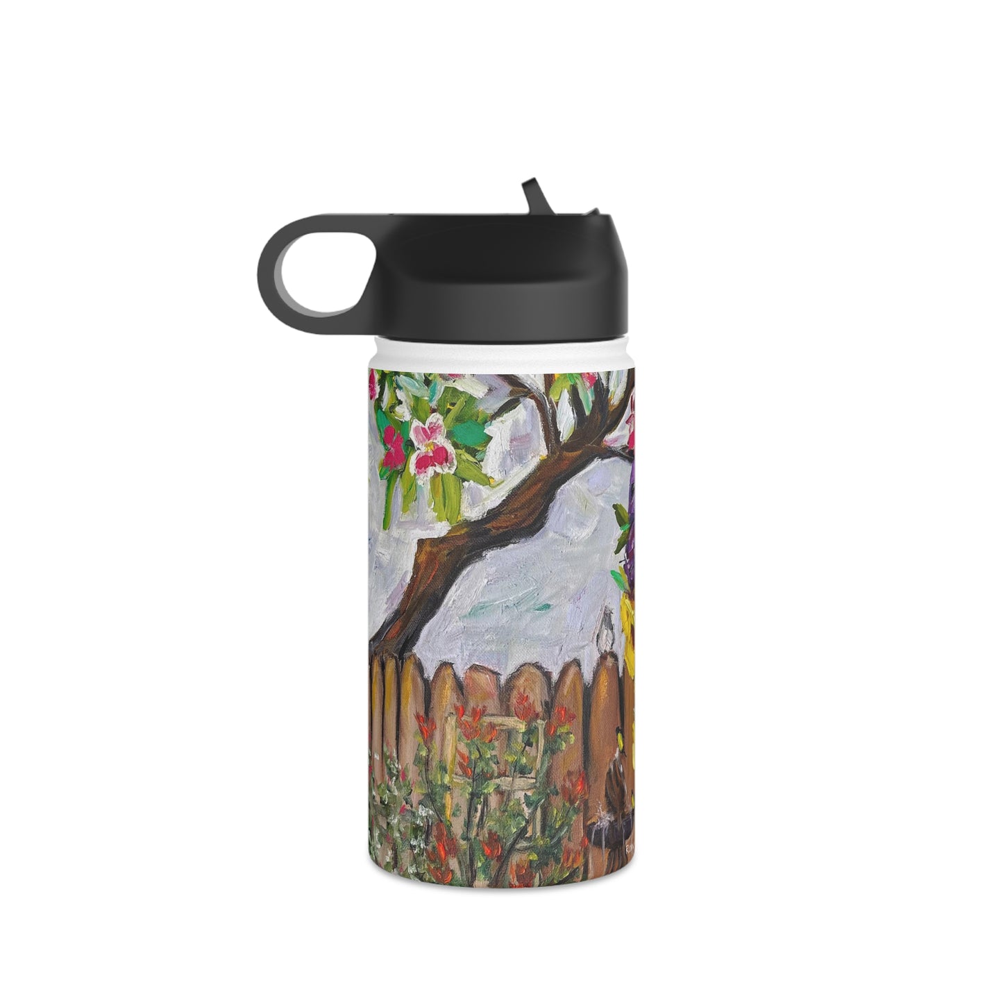 Birds and Blossoms Stainless Steel Water Bottle, Standard Lid