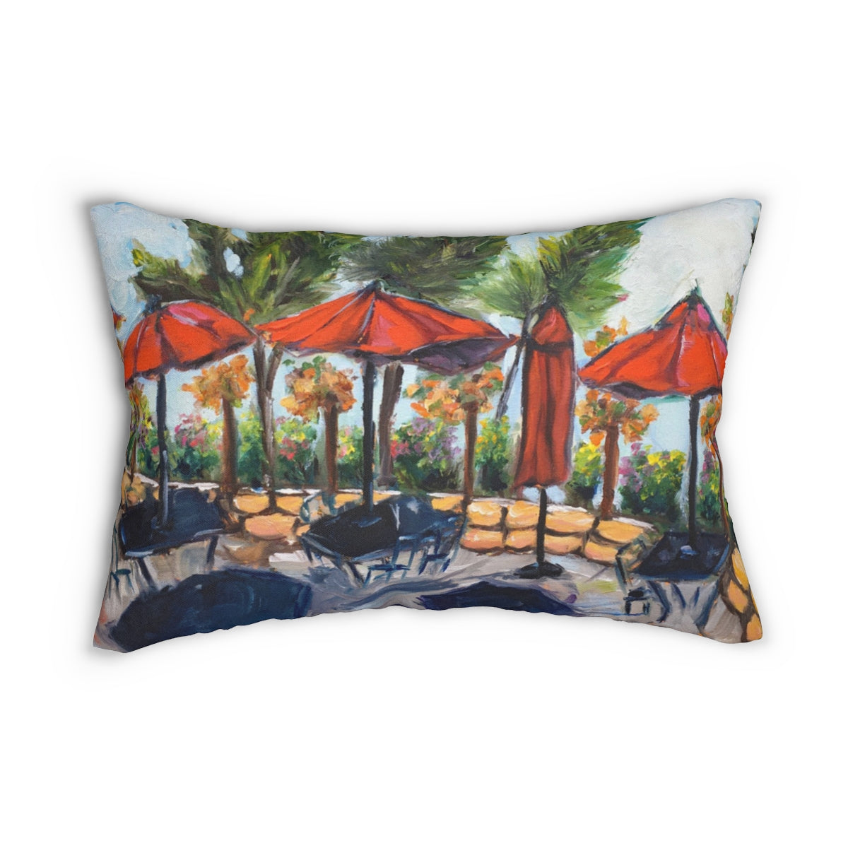 Members Only Terrace at Lorenzi Estate (Vineyard and Winery) Lumbar Pillow