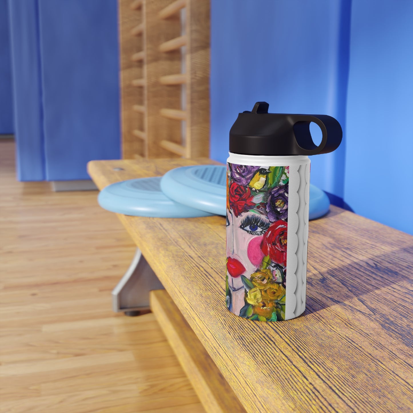 Birds and Blossoms Stainless Steel Water Bottle, Standard Lid
