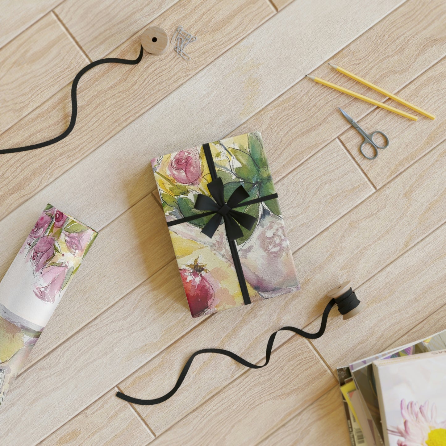Papel de regalo de rosas y granadas 1ud