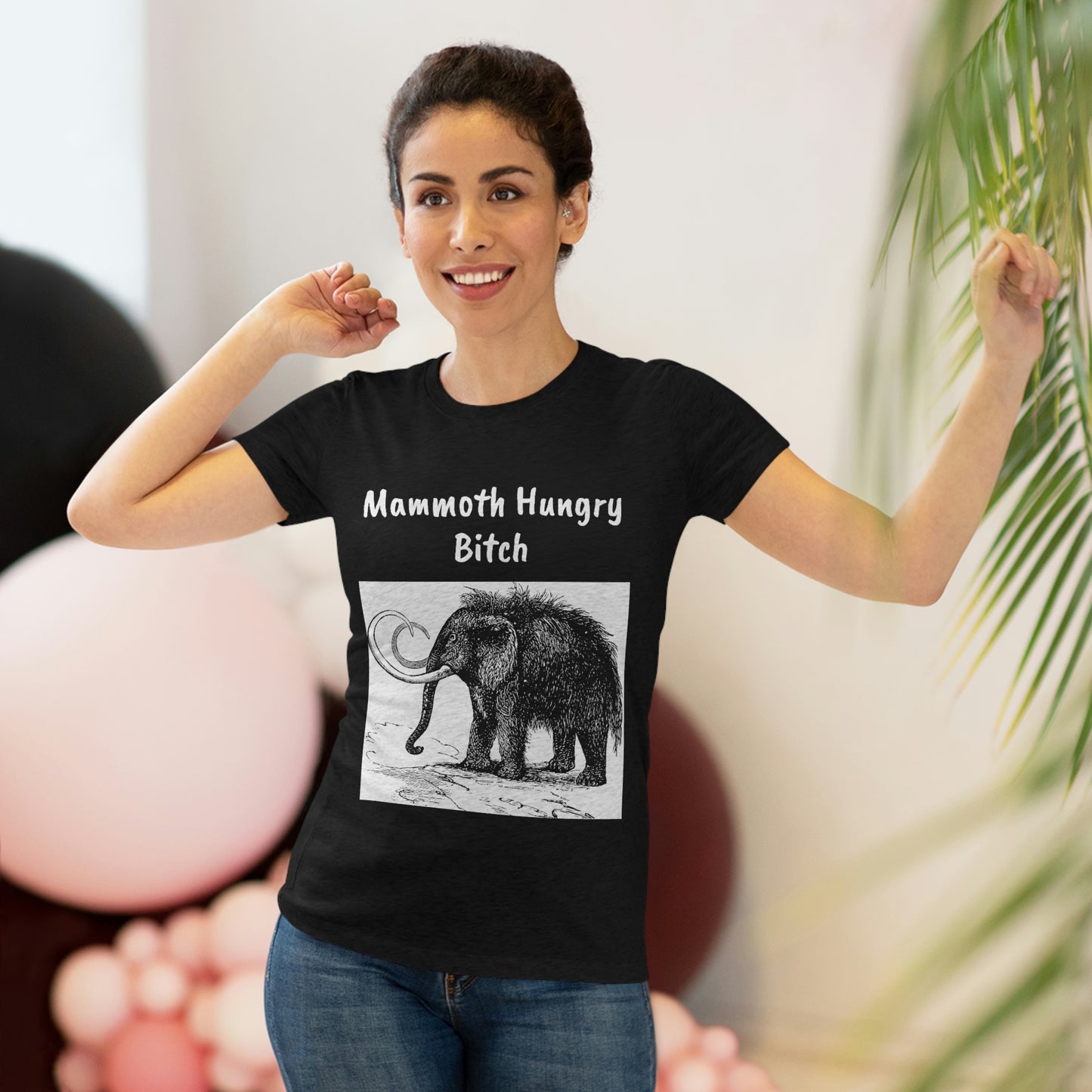 Roxy Rich Comedy cita divertida "Mammoth Hungry Bitch" Camiseta Triblend ajustada para mujer