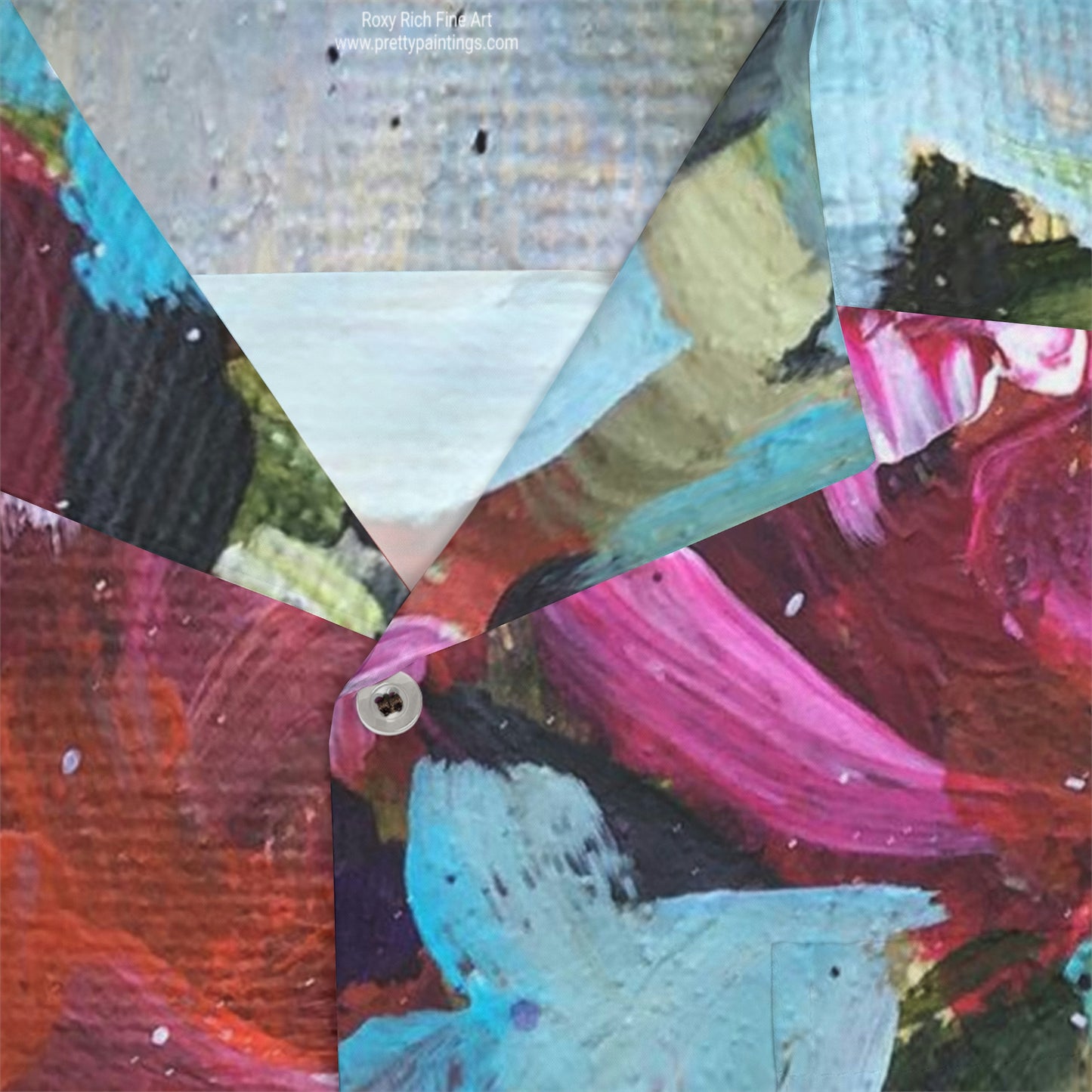 Roses in an Orange Goblet Original Art Flowers Men's Hawaiian Shirt