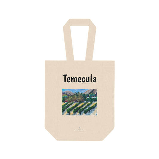 Temecula Double Wine Tote Bag featuring "Kirk's View at Somerset" painting