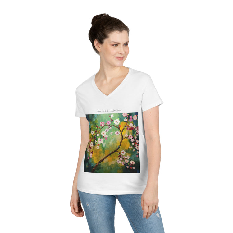 Ladies V-Neck Cotton Tee