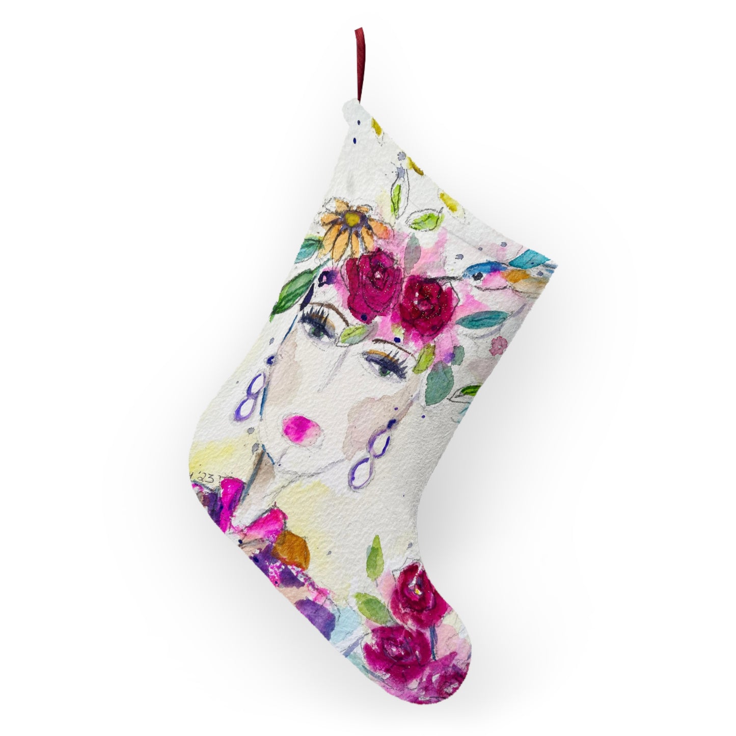 Haute Couture Hummingbird Christmas Stocking