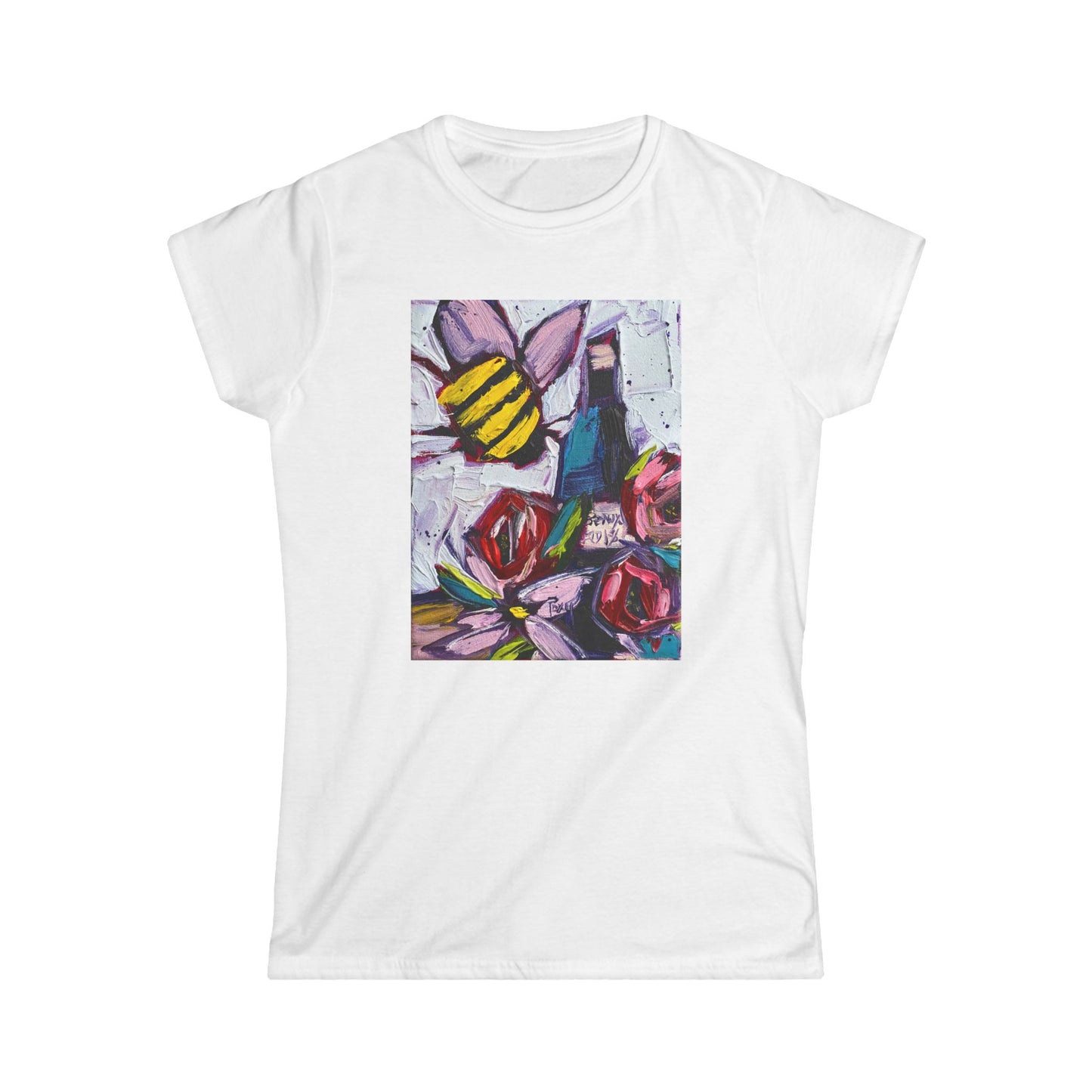 Bee Happy Women's Softstyle  Semi-Fitted Tee