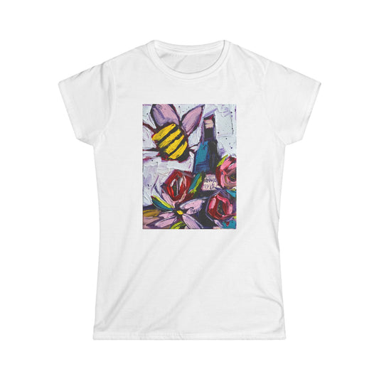 Bee Happy Women's Softstyle  Semi-Fitted Tee