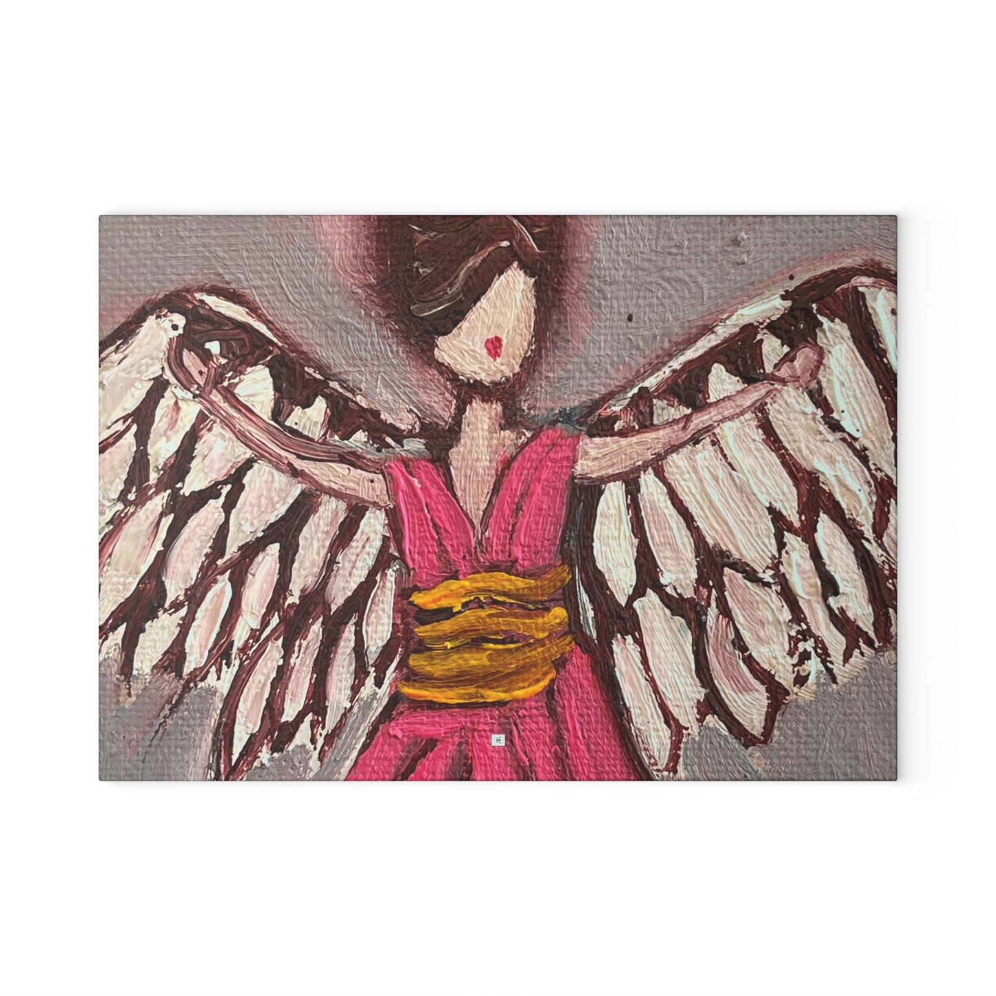 Pink Angel Glass Cutting Board