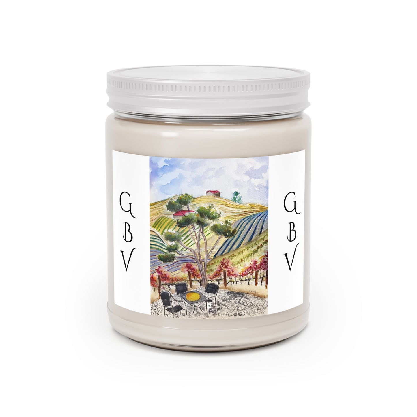 Scented Candle 9oz-Patio View in Watercolor-"GBV"