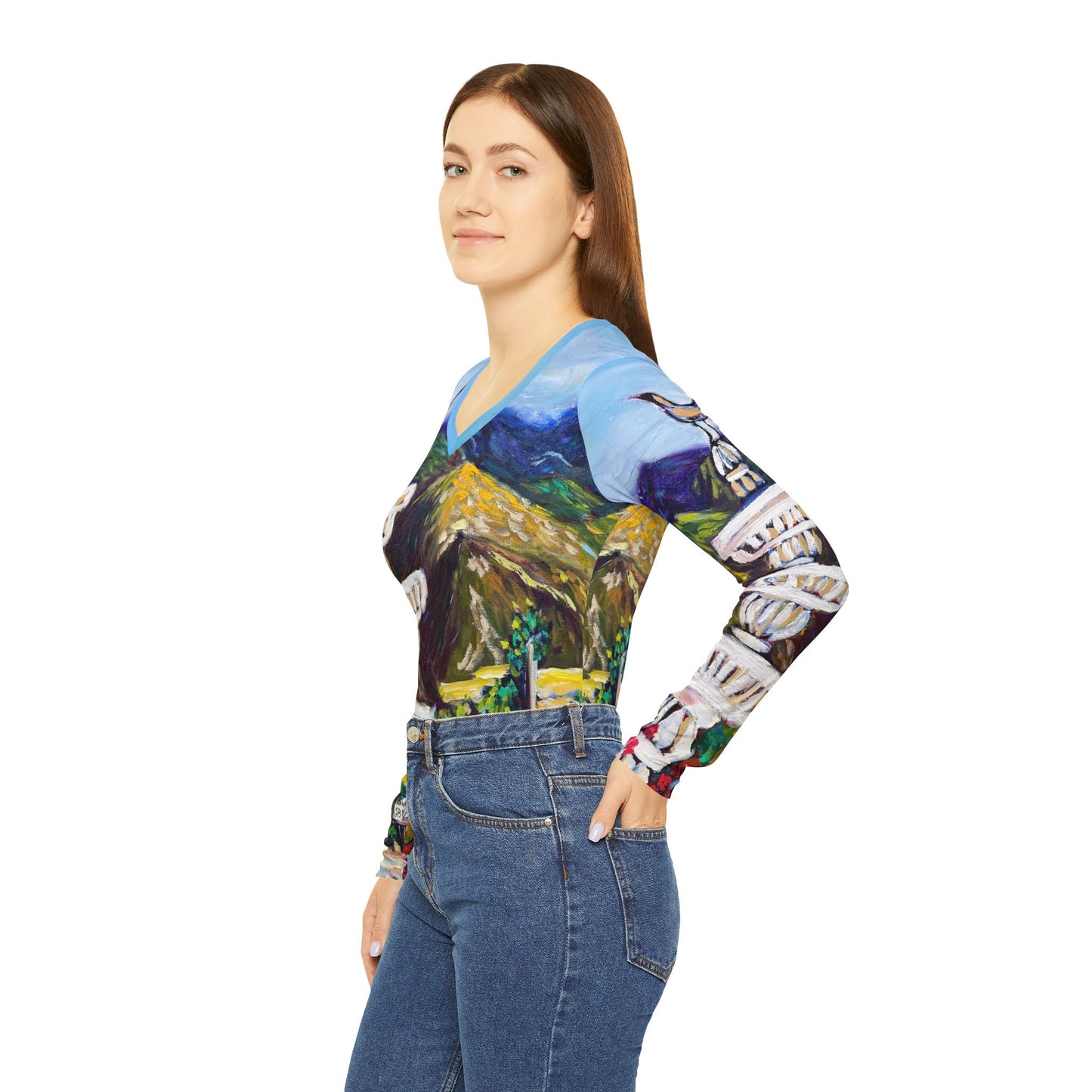 Long Sleeve Shirt- Fountain Vista at GBV - V-neck Women's