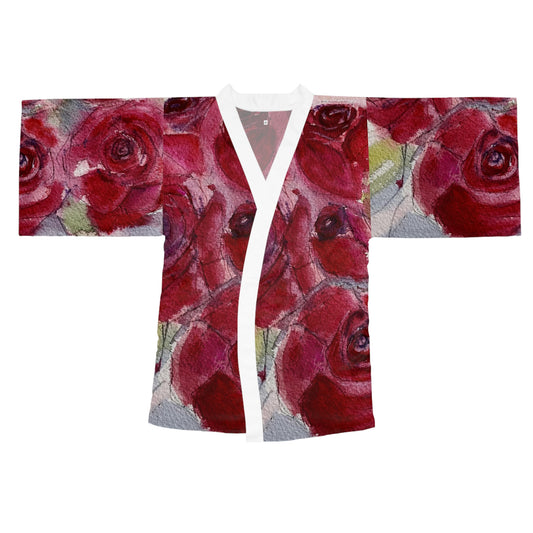 Kimono Robe - Lovely Large Romantic Red Roses