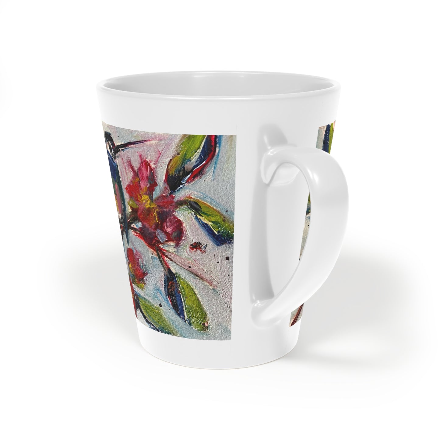 Hummingbird in Late Blooms "Good Morning"- Latte Mug, 12oz