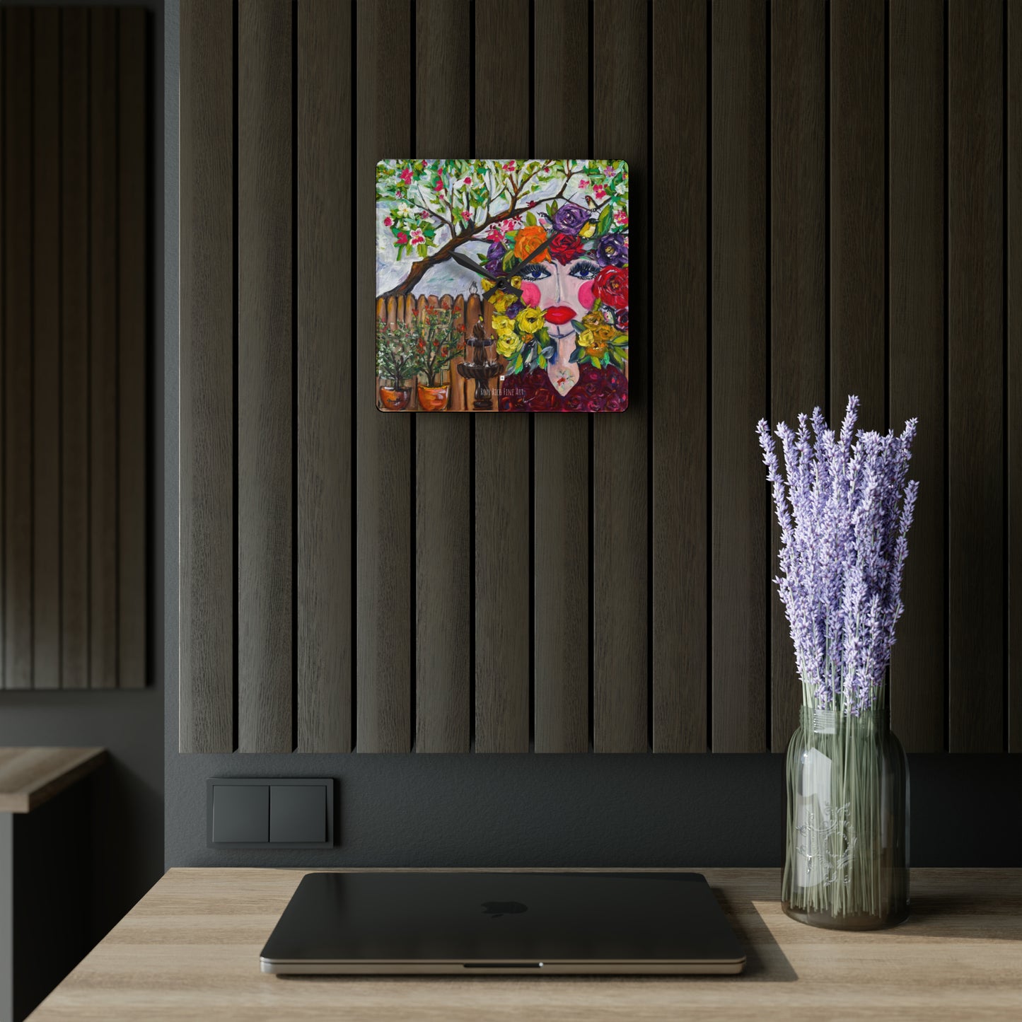 Birds and Blossoms Acrylic Wall Clock