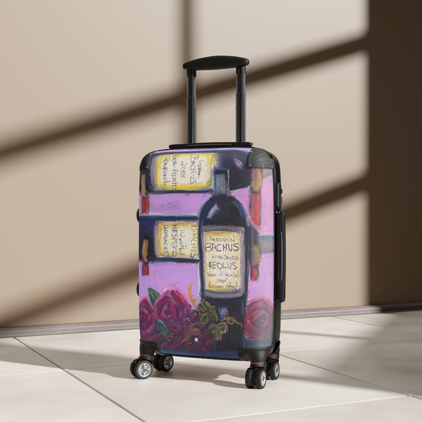 Suitcase Set Lightweight Carry On Gershon Bachus Vintners Temecula Winery Souvenir Roxy Rich Artwork