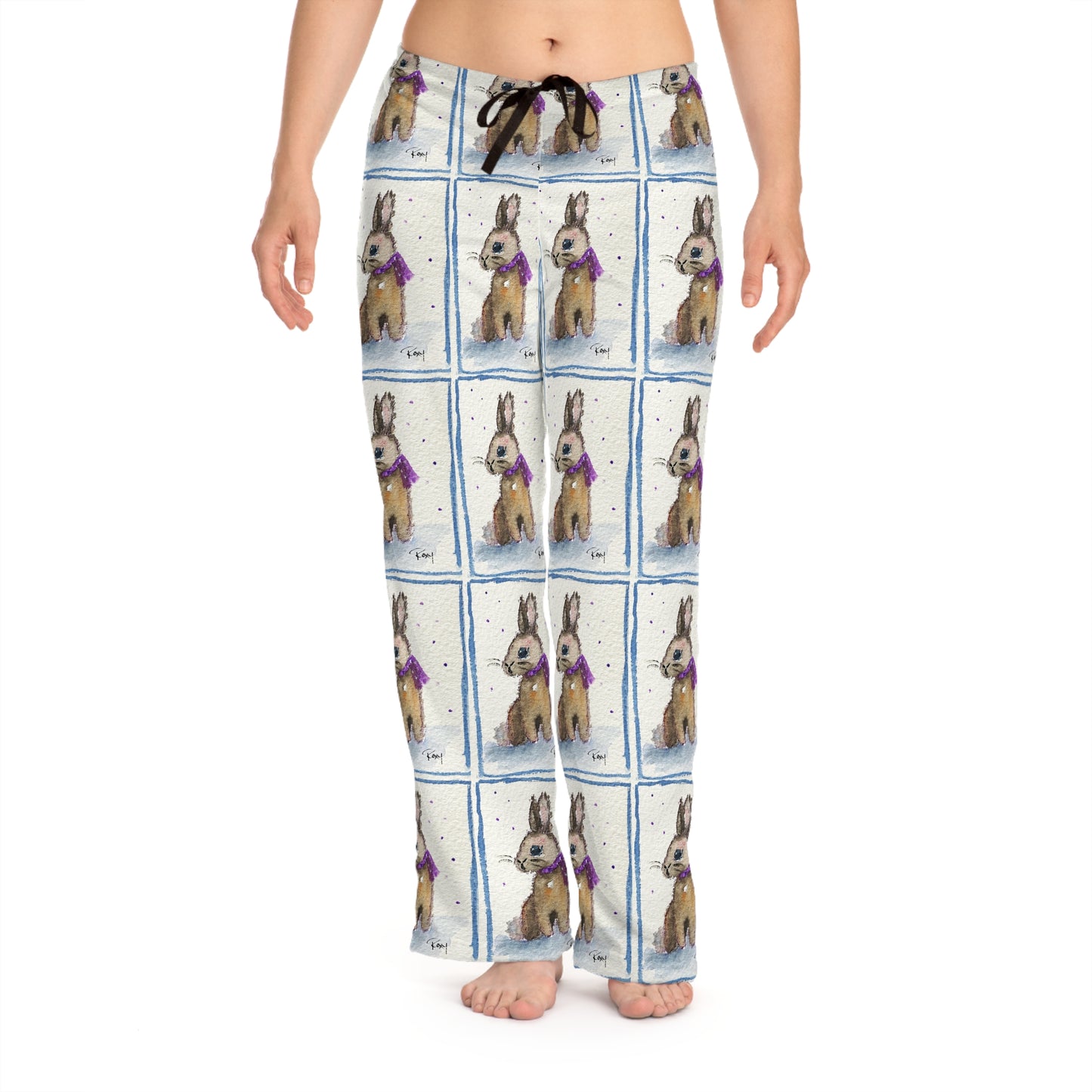 Pajama Pants - Scarf Bunny- Women's Pajama Pants