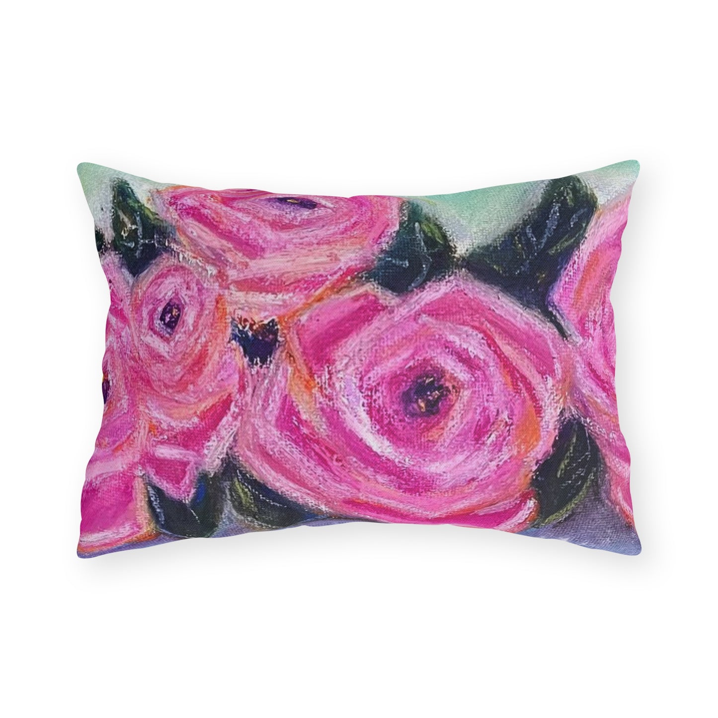 Tin Full of Roses Outdoor Pillows