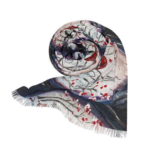 Colorful Scarf — Artistic Lightweight Neck Wrap- I Only Have Eyes for You-Romantic Couple in Paris