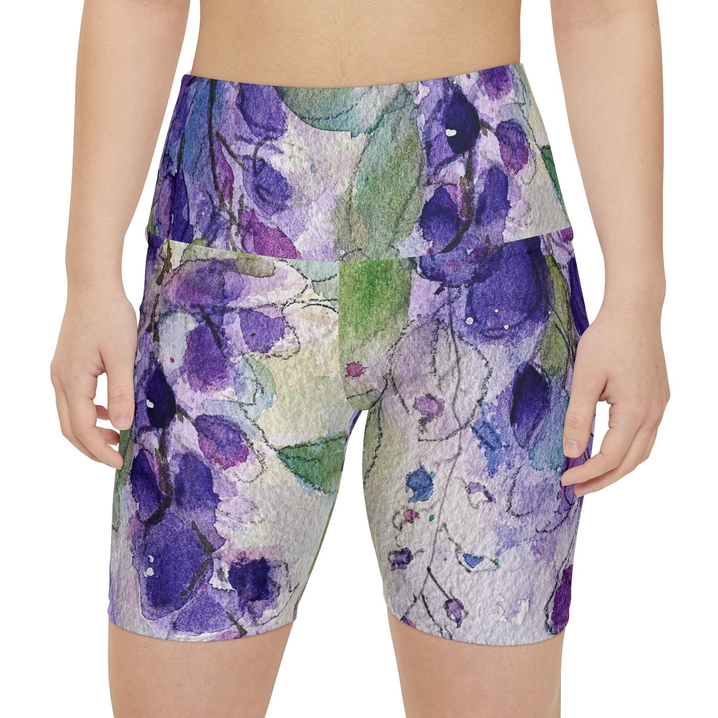 Women's Workout Shorts - Purple Wisteria