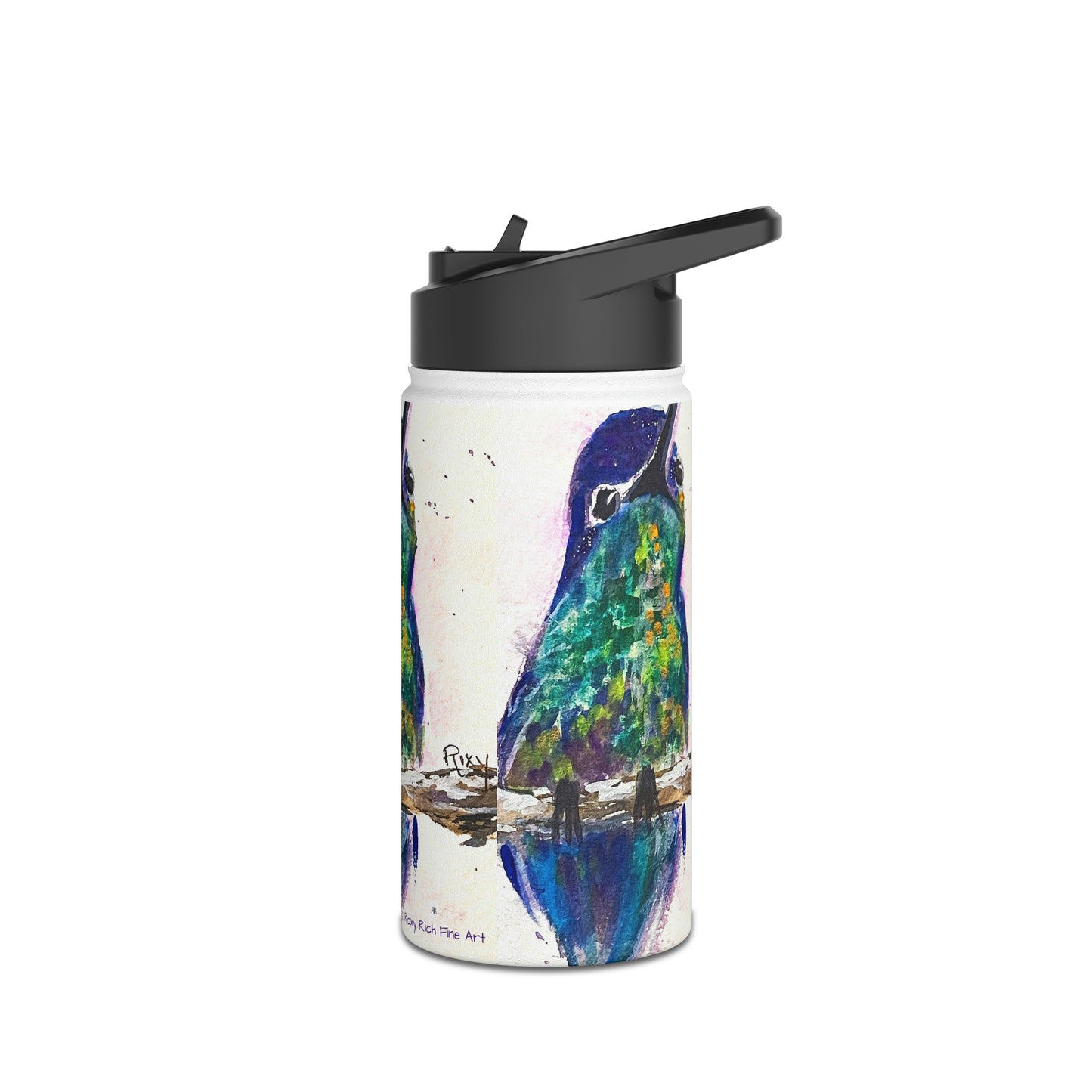 Buff Bellied Hummingbird Stainless Steel Water Bottle, Standard Lid