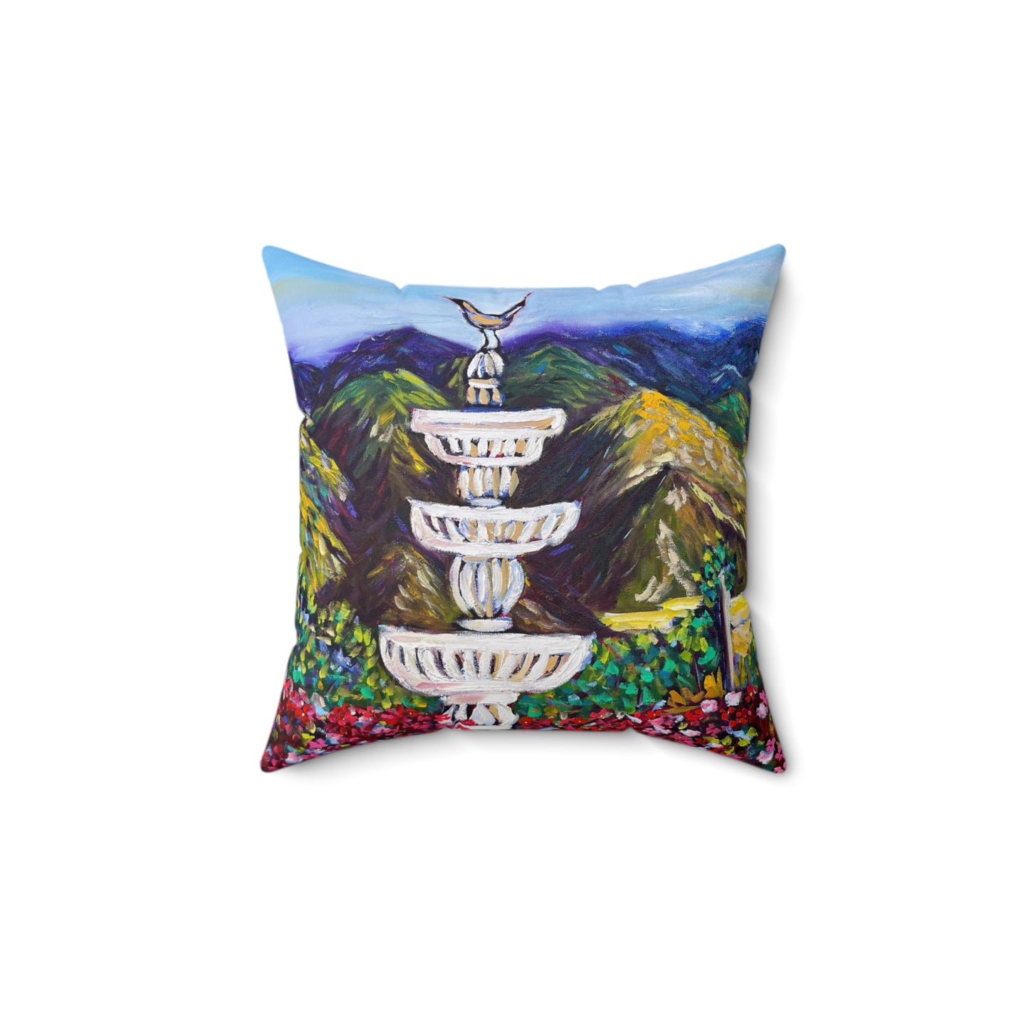 Fountain Vista at GBV Indoor Spun Polyester Square Pillow